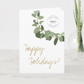 Kerstmis - logo Gold zwart, fijn Feestdagen Kaart (Voorkant)