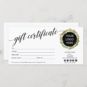 Kerstmis - logo met modern cadeaukaartencertificaa (Voorkant / Achterkant)