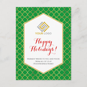 Kerstmis Logo Moderne Groene Gold Red Business Briefkaart