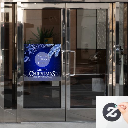 Kerstmis Logo Raamsticker (Kantoordeur)