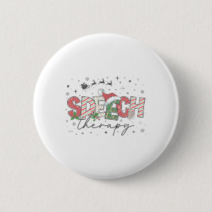Kerstmis Logopedie Vintage Spreektaal Patholoog Ronde Button 5,7 Cm