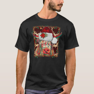 Kerstmis Longhorn Koe leuk  Kerstmis Western Aan  T-shirt