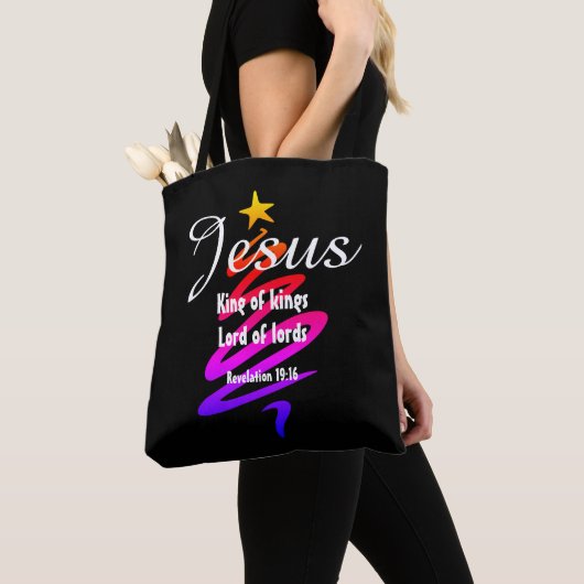 Kerstmis, LORD LORD Gepersonaliseerd ZWART Tote Bag (Dichtbij)