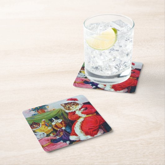  kerstmis, Louis Wain Kartonnen Onderzetters (Insitu)