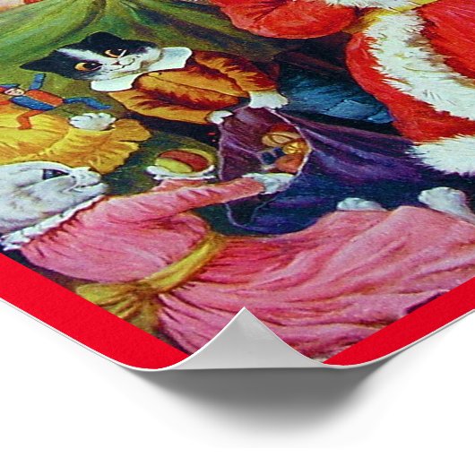  kerstmis, Louis Wain Poster (Hoek)