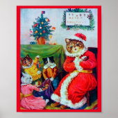 kerstmis, Louis Wain Poster (Voorkant)