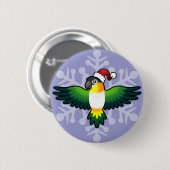 Kerstmis, Lovebird/Pionus/Parrot Ronde Button 5,7 Cm (Voorkant /achterkant)