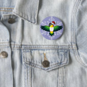 Kerstmis, Lovebird/Pionus/Parrot Ronde Button 5,7 Cm (In situ)
