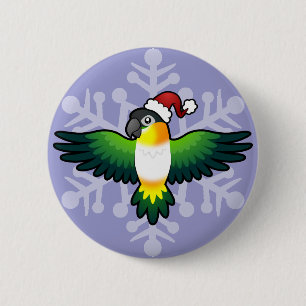 Kerstmis, Lovebird/Pionus/Parrot Ronde Button 5,7 Cm