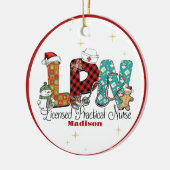 Kerstmis LPN Verpleegster Custom Keramisch Ornament (Links)