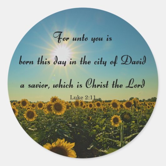 Kerstmis, Lucas 2:11 Ronde Sticker (Voorkant)