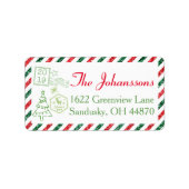 Kerstmis:  luchtpost etiket (Voorkant)