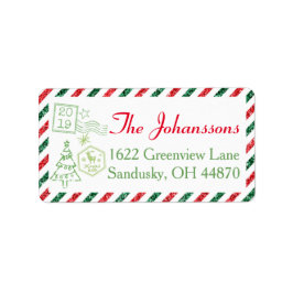 Kerstmis:  luchtpost etiket