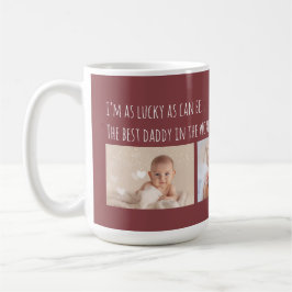 Kerstmis Lucky Me Beste Papa Foto's Aangepast Koffiemok