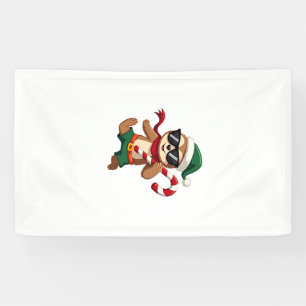 Kerstmis Luiaard Elf Pepermunt Snoepstok Shirt Gi Spandoek
