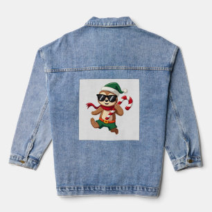 Kerstmis Luiaard Elf Pepermunt Snoepstok Trui Gi Denim Jacket