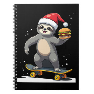 KERSTMIS LUIAARD Grappige Kerst Skateboard Luiaard Notitieboek