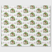 Kerstmis luiaard patroon inpakpapier (Vlak)