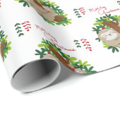 Kerstmis luiaard patroon inpakpapier (Rol Hoek)