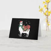 Kerstmis Luiaard Rijdt Lama Kaart (Gele Bloem)