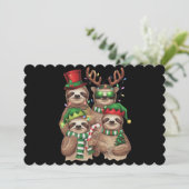 Kerstmis luiaard vrolijke kerst luiaard liefhebber feestdagenkaart (Staand voorkant)