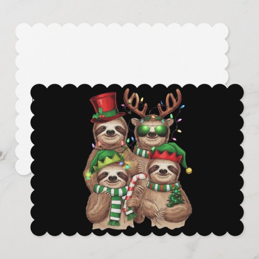 Kerstmis luiaard vrolijke kerst luiaard liefhebber feestdagenkaart (Voorkant / Achterkant)