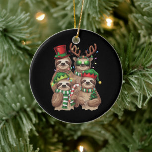 Kerstmis luiaard vrolijke luiaard Kerstmis luiaard Keramisch Ornament