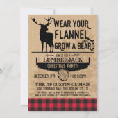 Kerstmis Lumberjack Uitnodiging - Buffalo Plaid (Voorkant)