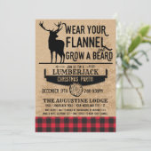 Kerstmis Lumberjack Uitnodiging - Buffalo Plaid (Staand voorkant)