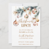 Kerstmis lunchpartij besneeuwde boho waterverf kaart (Voorkant)