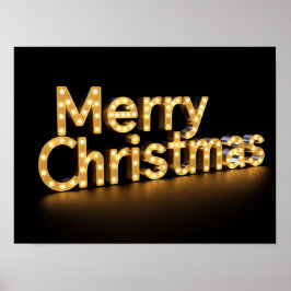 Kerstmis Luxe Typografie Poster Papier H03