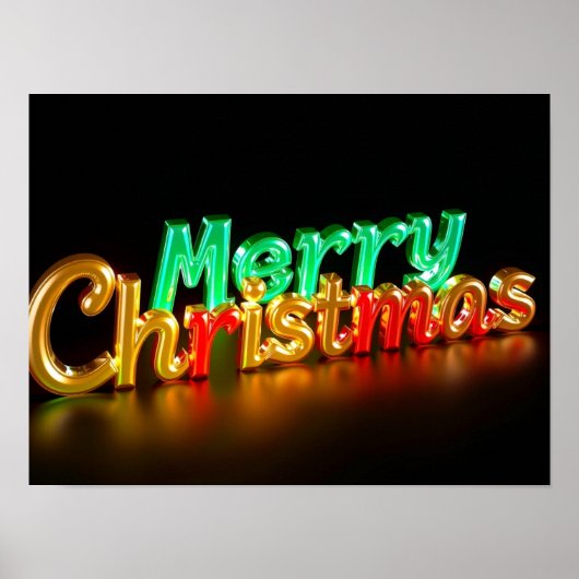 Kerstmis Luxe Typografie Poster Papier H06 (Voorkant)