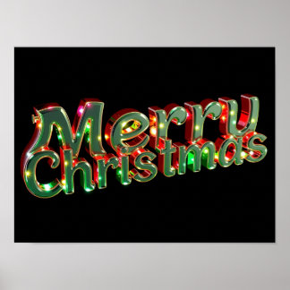 Kerstmis Luxe Typografie Poster Papier H09