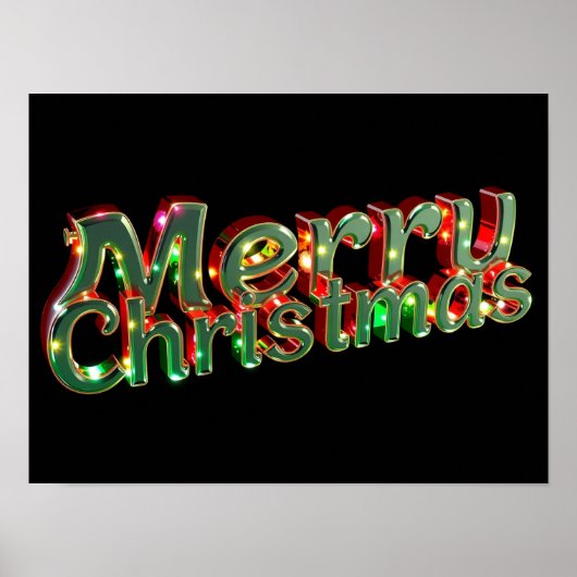 Kerstmis Luxe Typografie Poster Papier H09 (Voorkant)