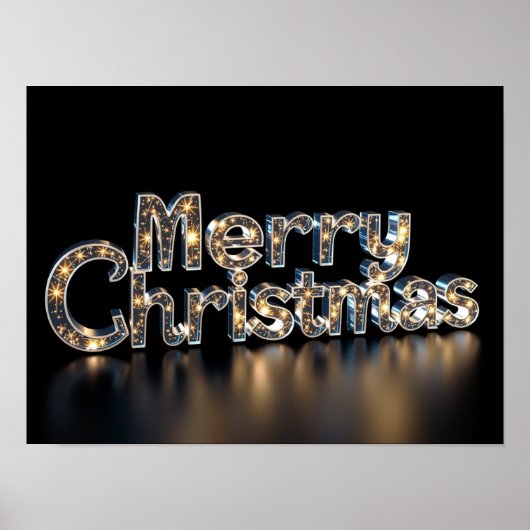Kerstmis Luxe Typografie Poster Papier H15 (Voorkant)