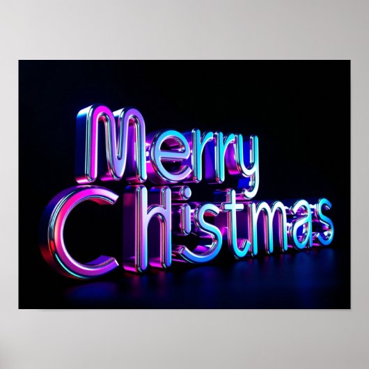 Kerstmis Luxe Typografie Poster Papier H19 (Voorkant)