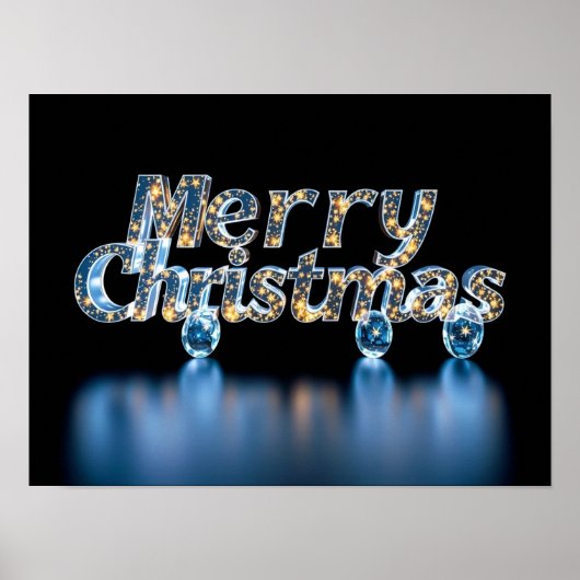 Kerstmis Luxe Typografie Poster Papier H34 (Voorkant)