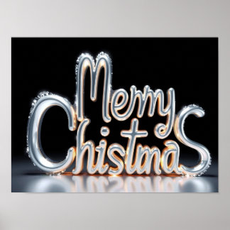 Kerstmis Luxe Typografie Poster Papier H37