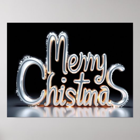 Kerstmis Luxe Typografie Poster Papier H37 (Voorkant)