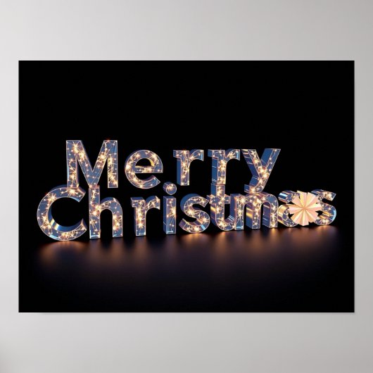 Kerstmis Luxe Typografie Poster Papier H48 (Voorkant)