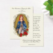Kerstmis Maagd Maria Memorare Gebed Poinsettia Visitekaartje (Bureau)