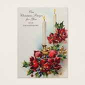 Kerstmis Maagd Maria Memorare Gebed Poinsettia Visitekaartje (Voorkant)