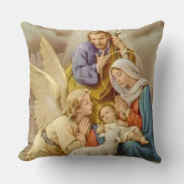 Kerstmis Maagd Maria, St. Jozef, Jezus & engel Kussen