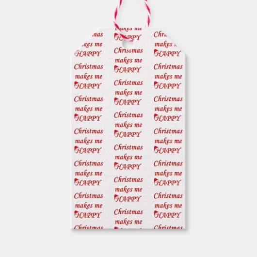 Kerstmis maakt me gelukkig cadeaulabel (Voorkant)