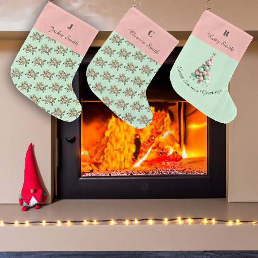 Kerstmis Macaron Bomen Aangepaste naam Grote Kerstsok