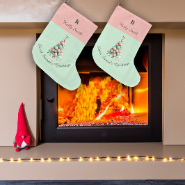 Kerstmis Macaron Bomen Aangepaste naam Grote Kerstsok