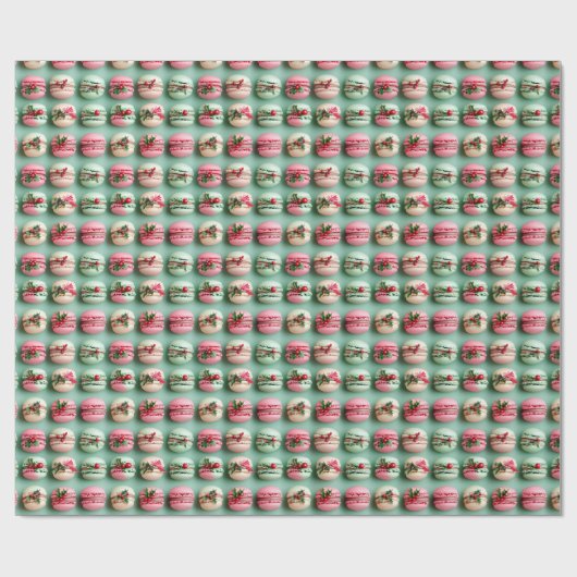 Kerstmis Macaron Inpakpapier (Vlak)