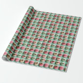 Kerstmis Macaron Inpakpapier (Uitgerold)