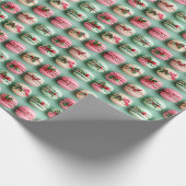 Kerstmis Macaron Inpakpapier (Hoek)