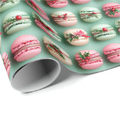 Kerstmis Macaron Inpakpapier (Rol Hoek)